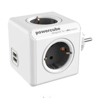 AC adapteri, strāvas vadi - Allocacoc PowerCube Original USB Grey - ātri pasūtīt no ražotāja