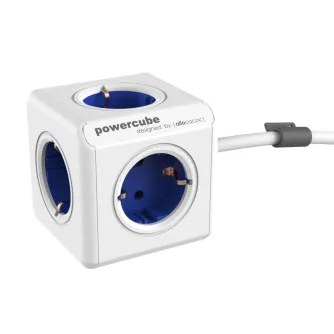 AC adapteri, strāvas vadi - Allocacoc PowerCube pagarināts zils 1,5 m kabelis - ātri pasūtīt no ražotāja