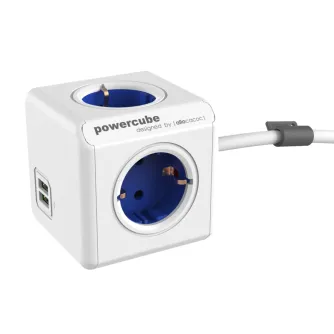 AC adapteri, strāvas vadi - Allocacoc PowerCube pagarinātais USB zilais 1,5 m kabelis - ātri pasūtīt no ražotāja