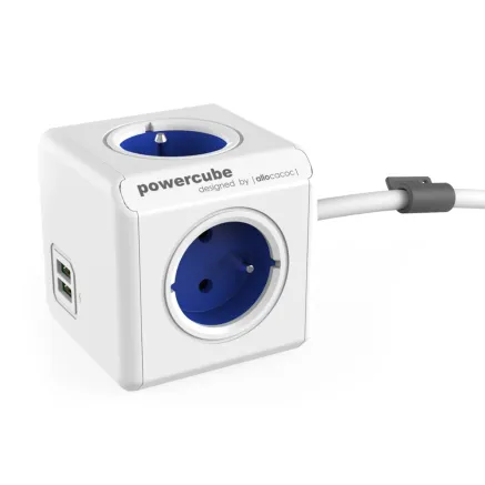 Allocacoc PowerCube Extended USB Blauw 1,5m Kabel (FR) 6403BL/BEEUPC