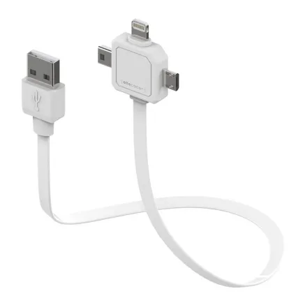 Allocacoc Power USB Cable 3-in-1 80cm White