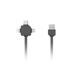 AC adapteri, strāvas vadi - Allocacoc 3-in-1 USB kabelis Grey - ātri pasūtīt no ražotāja