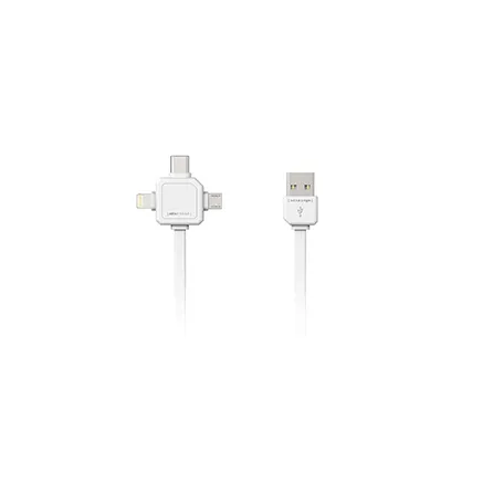 Allocacoc 3 in 1 USB kabel Wit 9003WT/USBC15