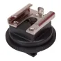 Caruba Hotshoe Adapter - Sony Active Interface Shoe, kompakti juodas ir sidabrinis adapteris su tekstūru pagrindu ir metaliniais laikikliais vaizdo šviesoms ir mikrofonams.
