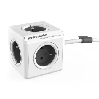 AC adapteri, strāvas vadi - Allocacoc PowerCube pagarināts pelēks 1,5 m kabelis (FR) - ātri pasūtīt no ražotāja