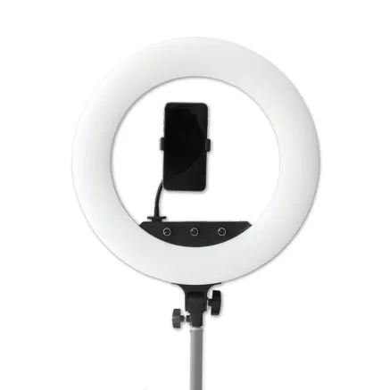 Caruba RGB Round Vlogger 18 inch LED Set met Tas Wit RGB W
