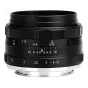 Meike MK 35mm f1.4 rankinio fokuso objektyvas Fujifilm X-mount kameroms su metaliniu korpusu, priekinis vaizdas su diafragmos ir fokuso žiedais