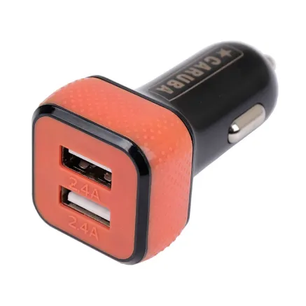 Caruba Duo USB Auto Lader 4.8 amp Zwart / Rood UC C1BR