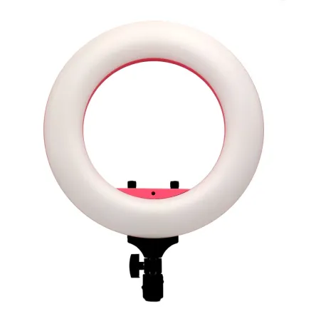 Caruba Round Vlogger 12 inch LED Set met Tas Roze (MENZ) LF R360 P