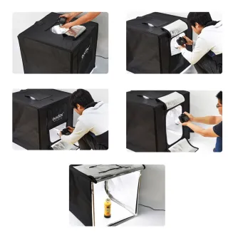 Gaismas kastes - Godox Portable Triple Light LED Ministudio L60x60x60cm - perc šodien veikalā un ar piegādi