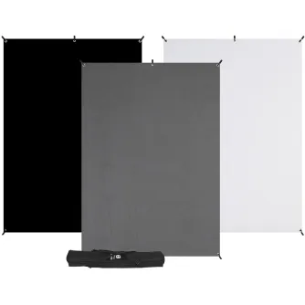 Fonu komplekti ar turētāju - Westcott X-Drop 3-Pack Backdrop Kit (5 x 7) - ātri pasūtīt no ražotāja