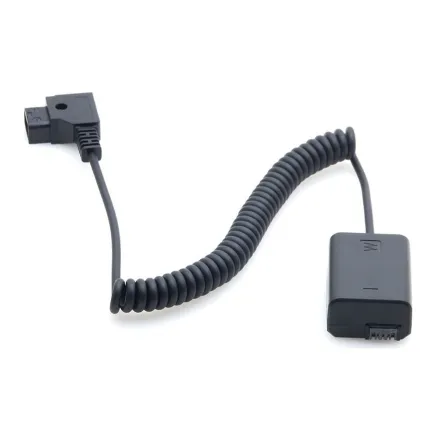 Caruba Sony NP FW50 Full Decoding Dummy Batterij + D TAP (veer kabel) DC08