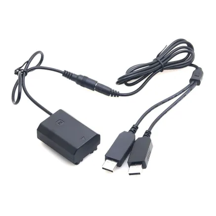 Caruba Sony NP FZ100 Full Decoding Dummy Batterij + 5V 2A dubbele USB kabel DC18