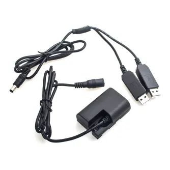 Kameru akumulatori - Caruba Canon LP-E6 Full Decoding Dummy Battery +5V 2A Dual USB cable - perc šodien veikalā un ar piegādi