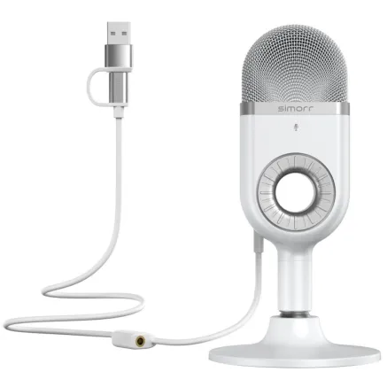SmallRig 3492 Simorr Wave U1 USB Condenser Microfoon (Wit)