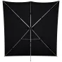 Fonu komplekti ar turētāju - Westcott X-Drop Pro Wrinkle-Resistant Backdrop Kit - Rich Black (8 x 8) - ātri pasūtīt no ražotāja