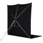 Fonu komplekti ar turētāju - Westcott X-Drop Pro Wrinkle-Resistant Backdrop Kit - Rich Black Sweep (8 x 13) - ātri pasūtīt no ražotāja