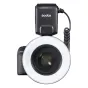 Godox ML150II Makro Ringas Flash su adapterių žiedais, cirkulinis apšvietimas makro fotografijoje, maitinamas 4xAA baterijomis, GN12 vadovo numeris, CCT 5800K, blykstės trukmė 1/200S-1/5000S, lengvas dizainas 0.42 kg