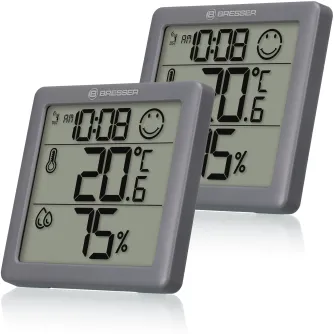 Meteoroloģiskās stacijas - BRESSER Climate Smile Thermometer/Hygrometer Two-piece Set - ātri pasūtīt no ražotāja