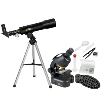 Teleskopi - Bresser NATIONAL GEOGRAPHIC Compact Telescope and Microscope Set - ātri pasūtīt no ražotāja