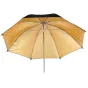 Foto lietussargi - BRESSER BR-BG110 Reflective Umbrella black/gold 110cm - ātri pasūtīt no ražotāja