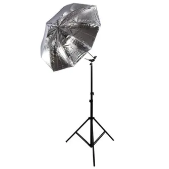 Sortimenta jaunumi - Falcon Eyes Umbrella Set Silver/White 152 cm incl. tripod and bracket - ātri pasūtīt no ražotāja