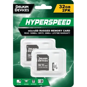 Sortimenta jaunumi - DELKIN TRAIL CAM HYPERSPEED MICROSDHC (V30) R100/W75 32GB (2PK) DMSDHS-2X32 - ātri pasūtīt no ražotāja