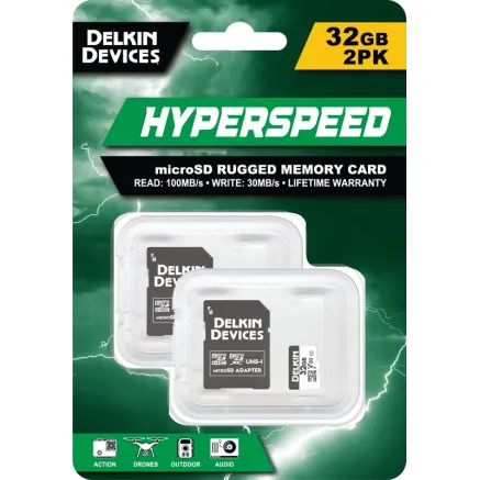 DELKIN TRAIL CAM HYPERSPEED MICROSDHC (V30) R100/W75 32GB (2PK) DMSDHS-2X32