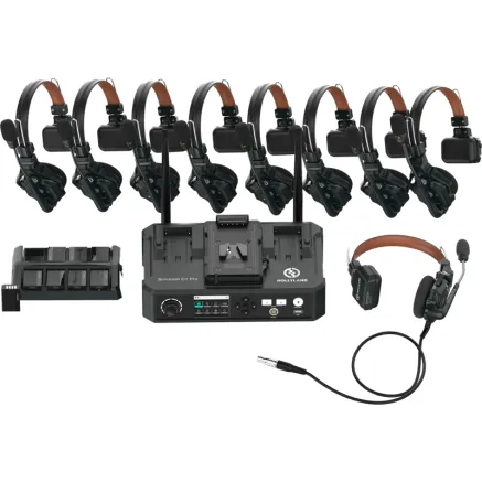 HOLLYLAND SOLIDCOM C1 PRO WIRELESS INTERCOM SYSTEM WITH 8 ENC HEADSETS WITH HUB STATION SOLIDCOM C1 PRO-HUB8
