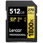 Sortimenta jaunumi - LEXAR PRO 1800X SDXC U3 (V60) UHS-II R270/W180 512GB LSD1800512G-BNNNG - ātri pasūtīt no ražotāja