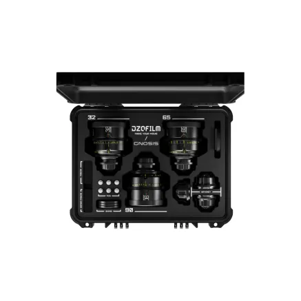 DZO Optics DZOFilm Gnosis Macro 3-Lens Set (32mm/65mm/ 90mm T2.8)-Metric (with case) GNOS3SET-MACRO-T2.8-1