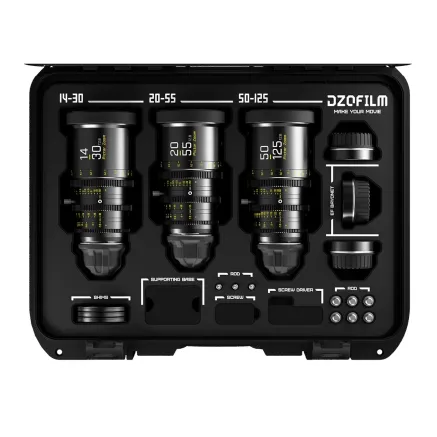 DZO Optics DZOFILM Pictor Zoom 3-Lens Kit (14-30/20-55/50-125, T2.8) (Black) PICTBUNDLE-BK-1430/50125/2055