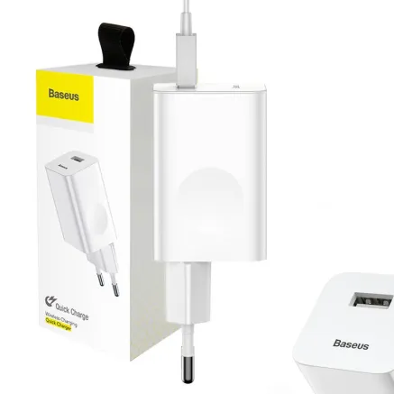 Baseus Charging Quick Charger USB 3.0 - White CCALL-BX02