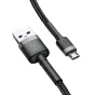 Kabeļi - Baseus Cafule Micro USB cable 2.4A 1m (Gray + Black) CAMKLF-BG1 - ātri pasūtīt no ražotāja