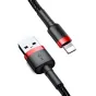 Kabeļi - Baseus Cafule USB Lightning Cable 1,5A 2m (Black+Red) CALKLF-C19 - ātri pasūtīt no ražotāja