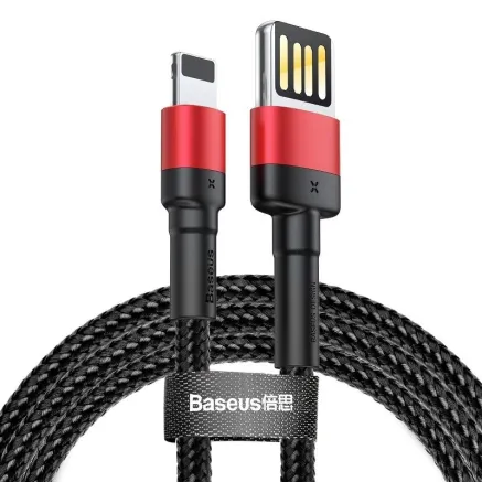 Baseus Cafule Double-sided USB Lightning Cable 2,4A 1m (Black+Red) CALKLF-G91