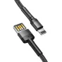 Kabeļi - Lightning USB cable (reversible) Baseus Cafule 2.4A 1m (gray-black) CALKLF-GG1 - ātri pasūtīt no ražotāja
