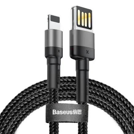 Baseus Cafule Double-sided USB Lightning Cable 1.5A 2m (Gray+Black) CALKLF-HG1