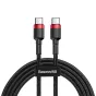 Data Cables - USB-C PD Baseus Cable Cafule PD 2.0 QC 3.0 60W 1m (black and red) CATKLF-G91 - quick order from manufacturer