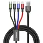 Kabeļi - Baseus Fast USB cable 4in1 USB-C / 2x Lightning / Micro 3,5A 1,2m - black CA1T4-A01 - ātri pasūtīt no ražotāja