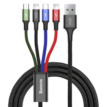 Baseus Fast USB cable 4in1 USB-C / 2x Lightning / Micro 3,5A 1,2m - black CA1T4-A01