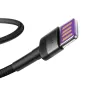 Kabeļi - Baseus Cafule USB-C Cable Huawei SuperCharge, QC 3.0, 5A 1m (Black+Gray) CATKLF-PG1 - ātri pasūtīt no ražotāja