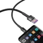 Kabeļi - Baseus Cafule USB-C Cable Huawei SuperCharge, QC 3.0, 5A 1m (Black+Gray) CATKLF-PG1 - ātri pasūtīt no ražotāja