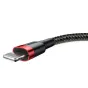Kabeļi - Baseus Cafule USB Lightning Cable 2,4A 0,5m (Red+Black) CALKLF-A19 - ātri pasūtīt no ražotāja