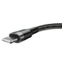 Kabeļi - Baseus Cafule USB Lightning Cable 2.4A 0.5m (Gray+Black) CALKLF-AG1 - ātri pasūtīt no ražotāja
