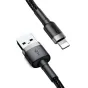 Kabeļi - Baseus Cafule USB Lightning Cable 2,4A 1m (Gray+Black) CALKLF-BG1 - ātri pasūtīt no ražotāja