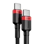 Kabeļi - Baseus Cafule PD2.0 100W flash charging USB For Type-C cable (20V 5A)2m Red+Black - perc šodien veikalā un ar piegādi