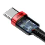 Kabeļi - Baseus Cafule PD2.0 100W flash charging USB For Type-C cable (20V 5A)2m Red+Black - perc šodien veikalā un ar piegādi