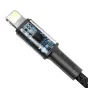 Kabeļi - Baseus High Density Braided Cable Type-C to Lightning, PD, 20W, 2m (Black) CATLGD-A01 - ātri pasūtīt no ražotāja