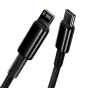 Kabeļi - Baseus Tungsten Gold Cable Type-C to iP PD 20W 2m (black) CATLWJ-A01 - ātri pasūtīt no ražotāja